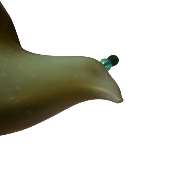 Vintage Dove Bird Candle Green Beaded Tail 1970s Wax Collectible - Picture 11 of 11